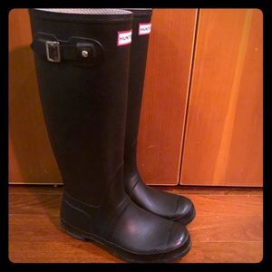 Hunter original black matte tall boots size 8
